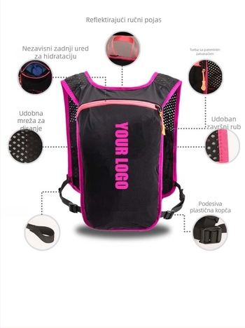 Hidratacijski ruksak za vanjske sportove, lagani poliester, zakrivljeni kaiševi, unisex, za planinarenje, biciklizam i kampiranje