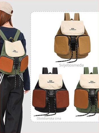 Ženski bucket ruksak – Najlon, vodootporan, zakrivljeni naramenice, poliesterska podstava, za rekreacijsko putovanje