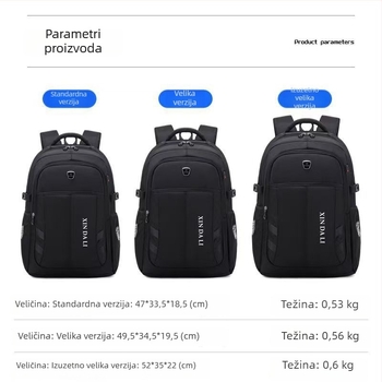 Ruksak za putovanja velike kapacitete, vodootporan, 36–55 L, za 16-inčni laptop, unisex