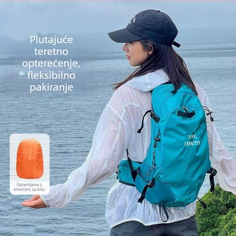 Planinarski ruksak — lagan, velikog kapaciteta, višefunkcionalan, vodootporan i prozračan, Oxford tkanina (Šifra DS-03)