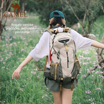 Camel 40L planinarski ruksak s kišnim pokrovom za biciklizam i putovanja