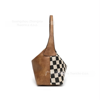 Ženska Midsummer crossbody torbica od PU s platnom, horizontalnog kvadratnog oblika, zatvaranje zipom, džepovi za telefon i dokumente