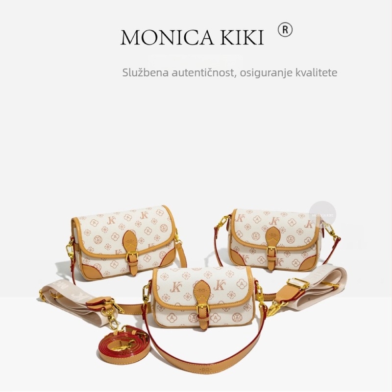 Minimalistička ženska torba za jesen-zimu 2025, vintage monogram dizajn, torba za rame i crossbody za svakodnevnu upotrebu.
