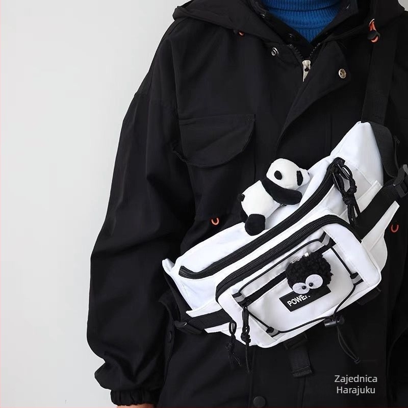 Najlon torbica za prsa i struk, unisex, zatvaranje na zip, podstava od najlona, korejski stil streetwear, za slobodno vrijeme