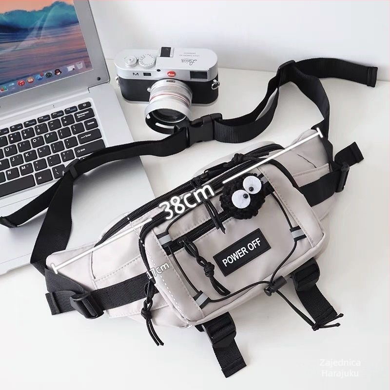 Najlon torbica za prsa i struk, unisex, zatvaranje na zip, podstava od najlona, korejski stil streetwear, za slobodno vrijeme