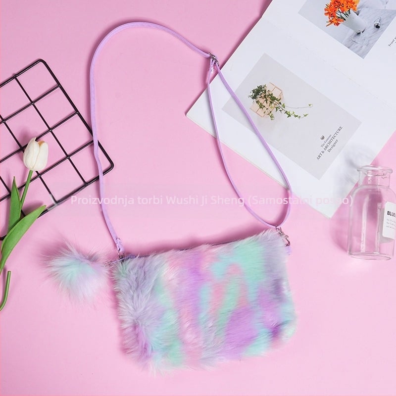 PU crossbody torba za djevojčice s tie-dye uzorkom, podstava od poliestera, za predškolsku dob, proljeće 2024