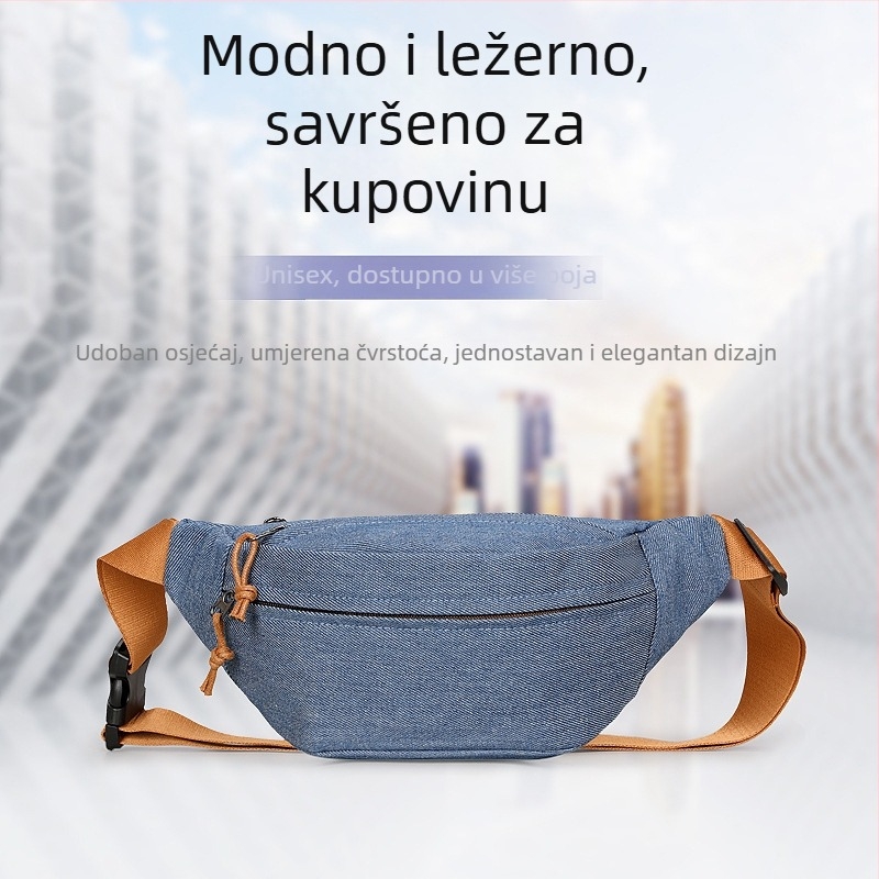 Denim sportska torba preko ramena, unisex, lagana, prozračna i otporna na habanje, za vanjske aktivnosti