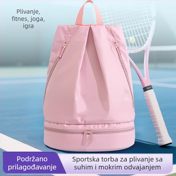 Unisex sportski ruksak s odjeljkom za suhe i mokre stvari, za plivanje i plažu, velik kapacitet, vodootporan