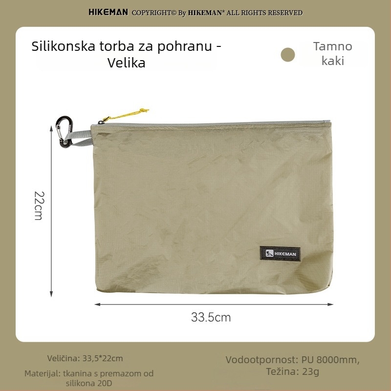 Vanjska vodootporna torba za kampiranje sa 20D silikonovim premazom, velik kapacitet, organizator odjeće za putovanja, prijenosno skladištenje