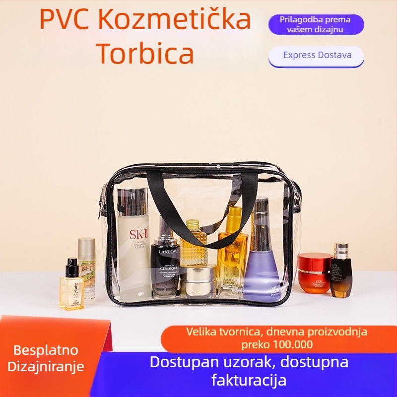 PVC prozirna torbica za pohranu, prijenosna višefunkcionalna kozmetička torbica za putovanja