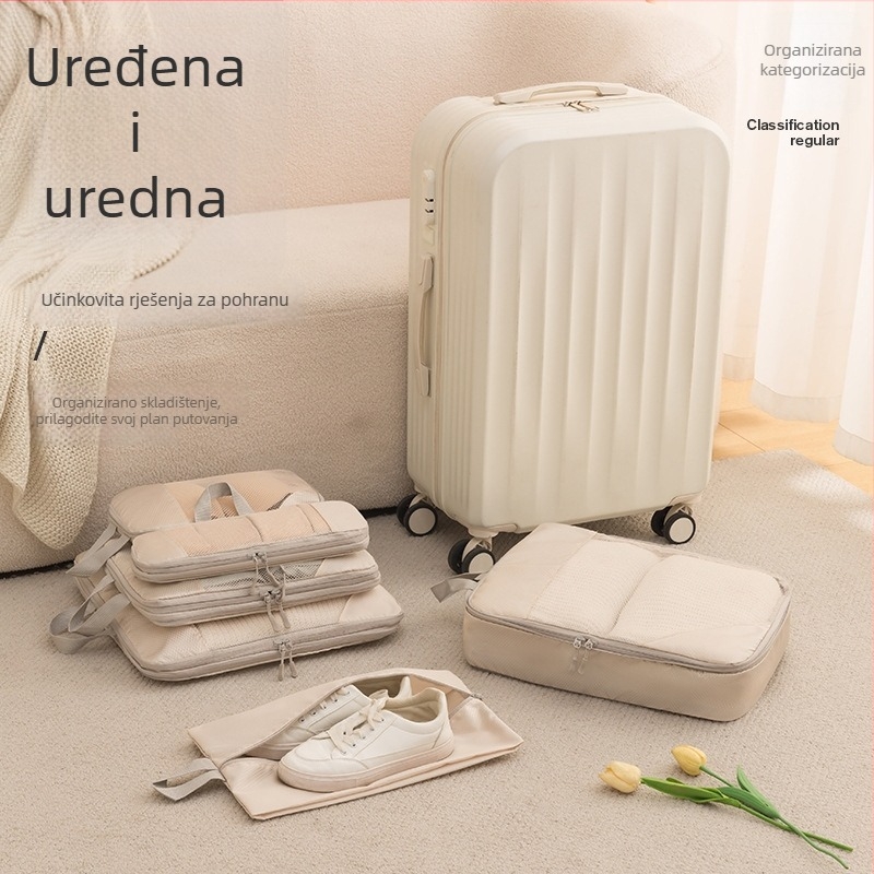 Set od 6 torbi za pohranu odjeće, kubični oblik, Oxford tkanina, višenamjenski, model 022, za putovanja i kućnu organizaciju