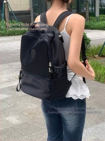 Nylon ruksak, unisex, 22L kapaciteta, vodootporan, za 15-inčni prijenosnik, zakrivljene naramenice