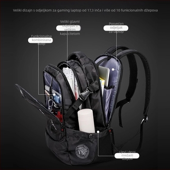 Ruksak s kamuflažnim uzorom, vodootporan Oxford materijal, kapacitet 36-55 L, kompatibilan s 16-inčnim laptopom, unisex (36-55 L; 16-inčni laptop)