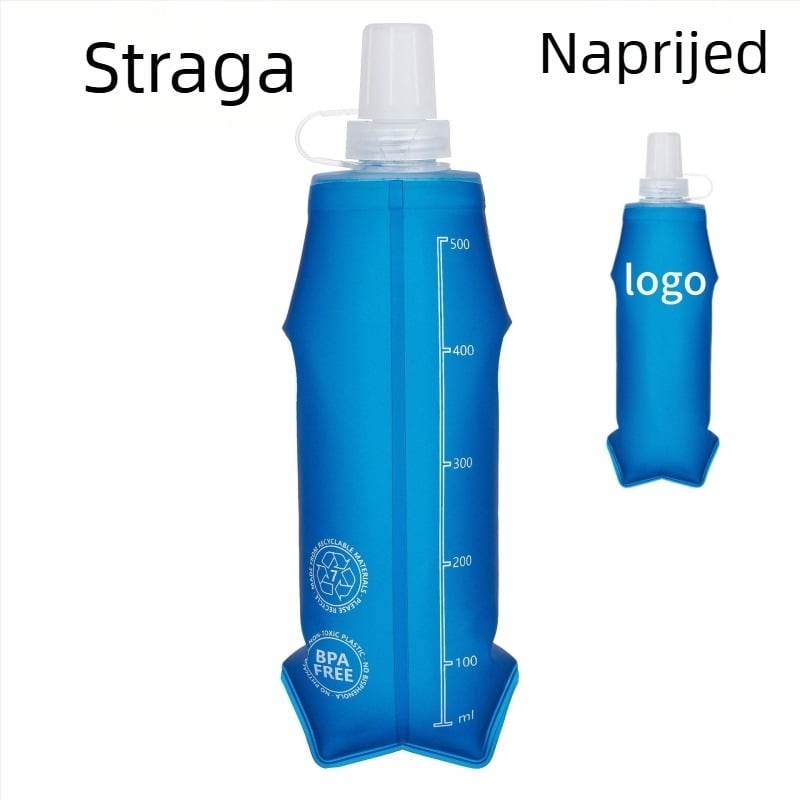 Vanjska sklopiva mekana vrećica za vodu, otporna na curenje, PVC/TPU, kapacitet 250ml/500ml, za biciklizam i planinarenje