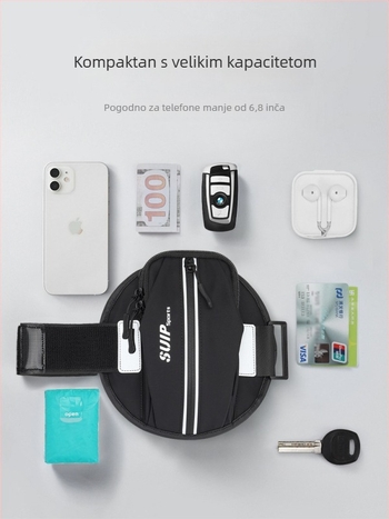 Vanjska sportska torbica za ruku, elastična, unisex, vodootporna, džep za telefon, za trčanje