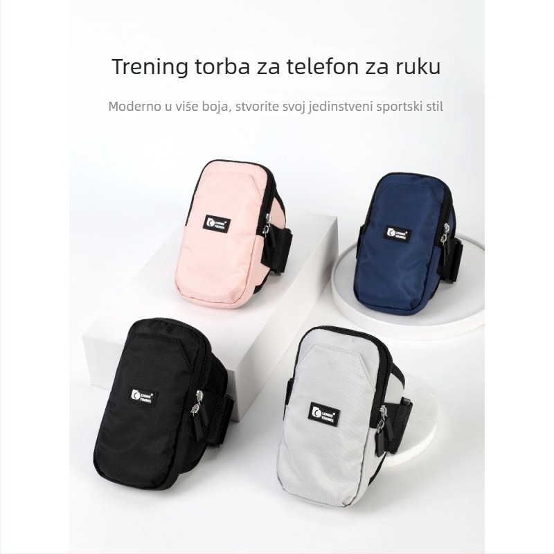 Torbica za nadlakticu za trčanje i vanjske sportove – unisex, poliester, prozračna i vodootporna, urban stil jednostavnog izgleda, Oxford podstava