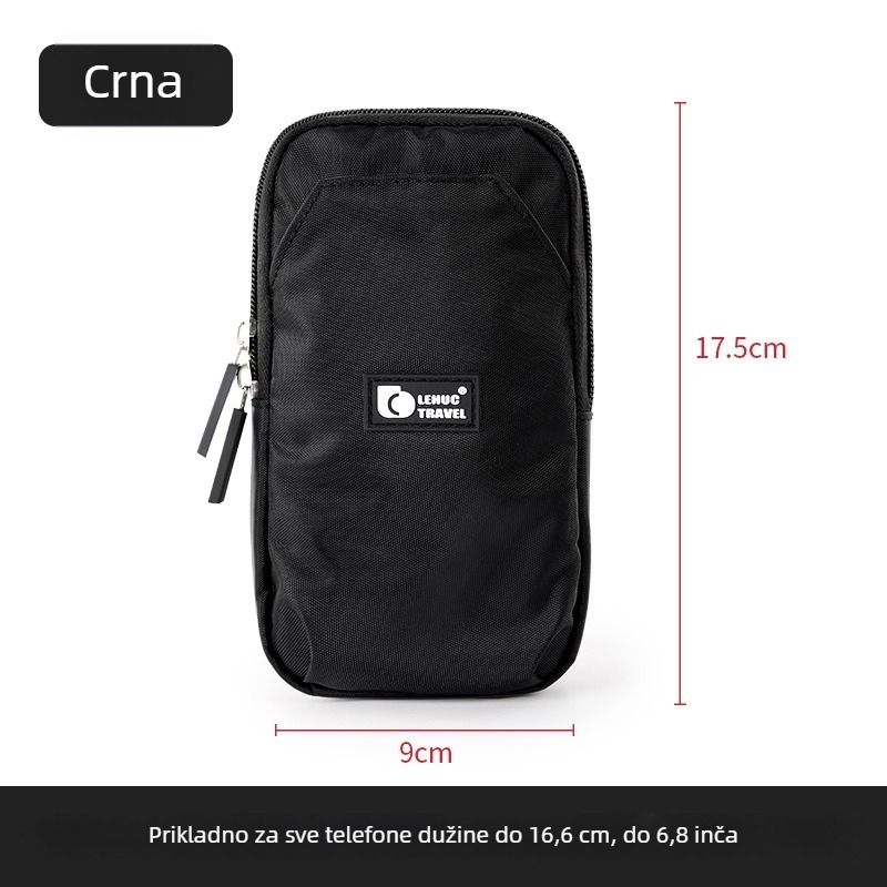 Torbica za nadlakticu za trčanje i vanjske sportove – unisex, poliester, prozračna i vodootporna, urban stil jednostavnog izgleda, Oxford podstava