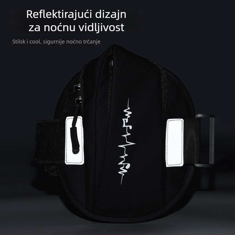 Torba za nadlaktanje za vanjske sportove – unisex, Oxford tkanina, podstava od poliestera, noćna reflektirajuća sigurnost, pogodna za biciklizam i trčanje