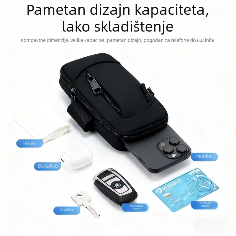 Torba za nadlakt za outdoor sport, unisex, od Oxford platna, podstava od poliestera, prozračna i ultra lagana