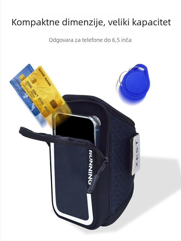 Torba za ruku za trčanje s mobitelom – Unisex, prozračna ultra lagana mrežasta konstrukcija, podstava od najlona, reflektirajuća sigurnost noću, za vanjske sportove