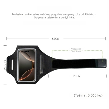 Lycra naramenica za telefon s prozorom na dodir, za outdoor sportove, trčanje i vožnju bicikla