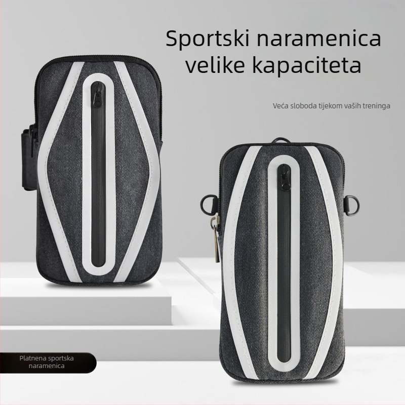 Torbica za telefon na ruci za trčanje — unisex, platno, prilagodljiv logotip, za vanjske sportove, torbica za ruku