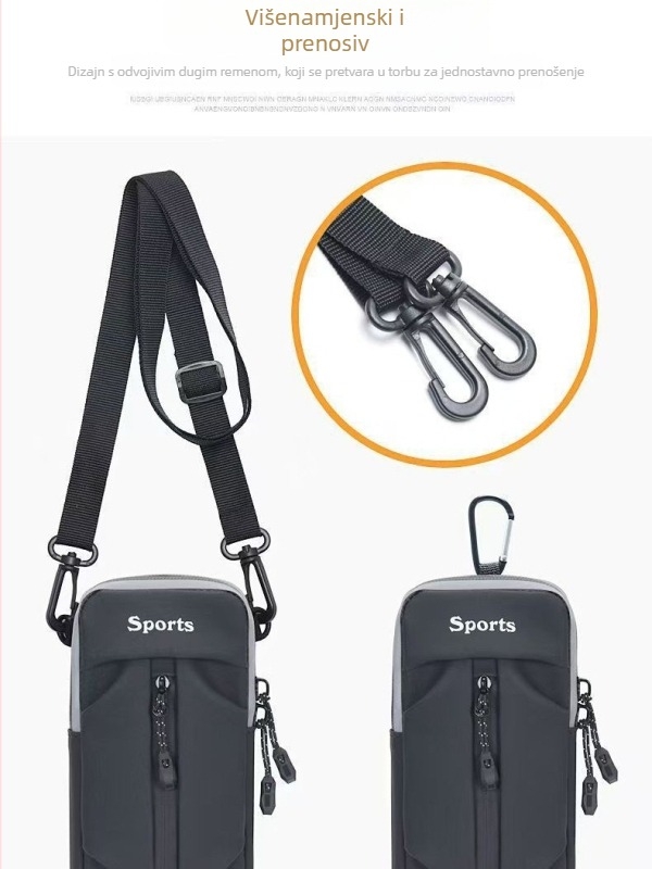 Unisex torba za rame za vanjske sportove, ultra lagana, poliester materijal, podstava poliester, s kukom.