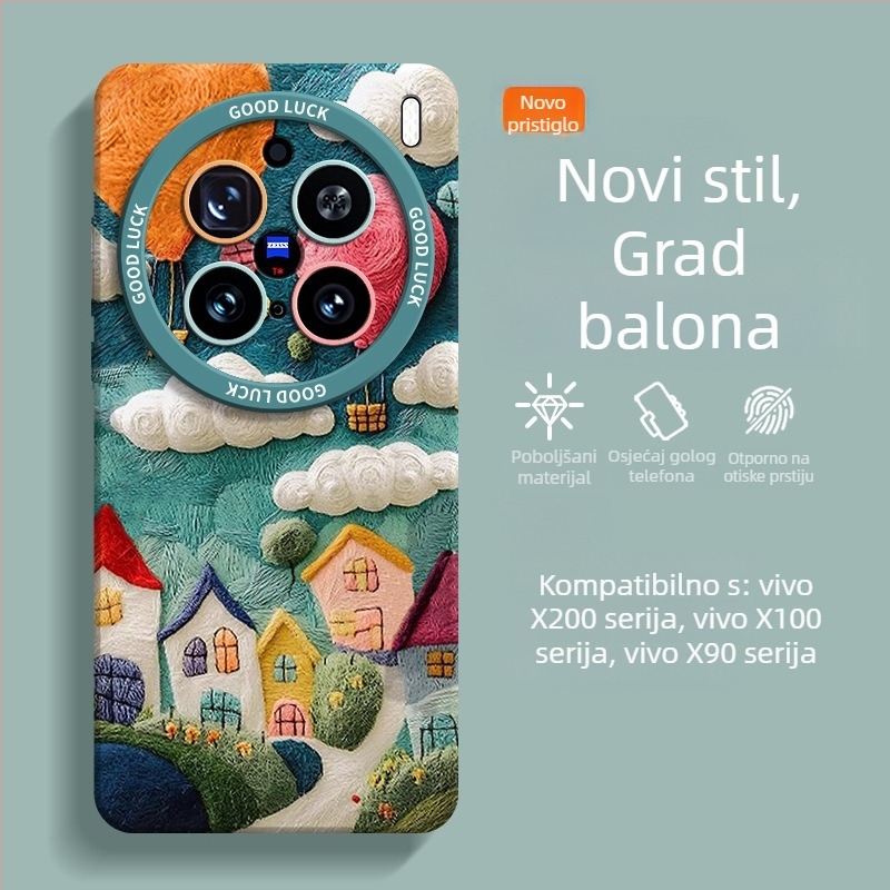 Kućište Vivo X200 Ultra – Dizajn Olejna Slika Gradić, 9080 Pro, otpornost na pad, potpuna zaštita, X100S Pro