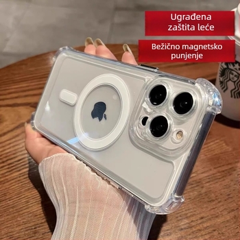 Silikonsko zaštitno kućište za iPhone 14 Pro Max s elektroplatiranim završetkom, minimalističkog stila, otporno na udarce, rasipanje topline, otporan na otiske prstiju, magnetsko pričvršćivanje