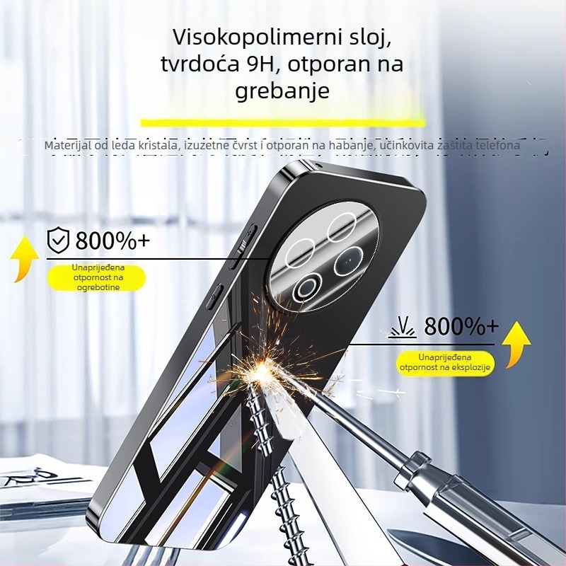 Maska za telefon VIVO s zaštitom leće, elektroplatirani ogledni završni sloj, PC materijal, protuklizna, otpornost na prašinu, otpornost na pad