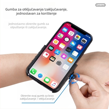 Držač telefona za zapešće za vanjske sportove — torbica za telefon na zapešću, ABS materijal, unisex, stil novog nacionalnog trenda, podstava od webbing trake