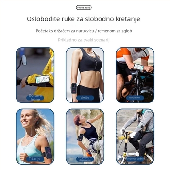 Držač telefona za zapešće za vanjske sportove — torbica za telefon na zapešću, ABS materijal, unisex, stil novog nacionalnog trenda, podstava od webbing trake