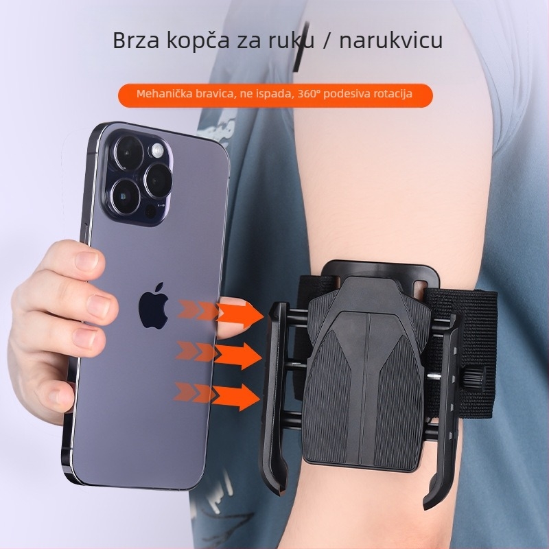 Držač telefona za zapešće za vanjske sportove — torbica za telefon na zapešću, ABS materijal, unisex, stil novog nacionalnog trenda, podstava od webbing trake