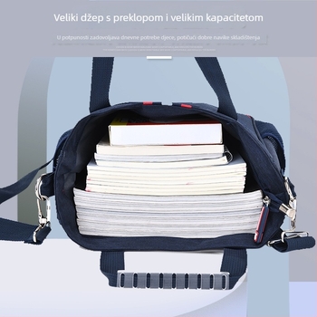 Unisex crossbody školska torba – vodootporna platnena, ultra lagana, proširiva, za osnovnu školu