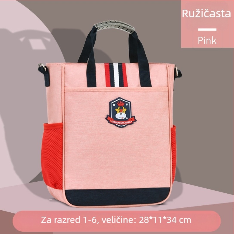 Unisex crossbody školska torba – vodootporna platnena, ultra lagana, proširiva, za osnovnu školu