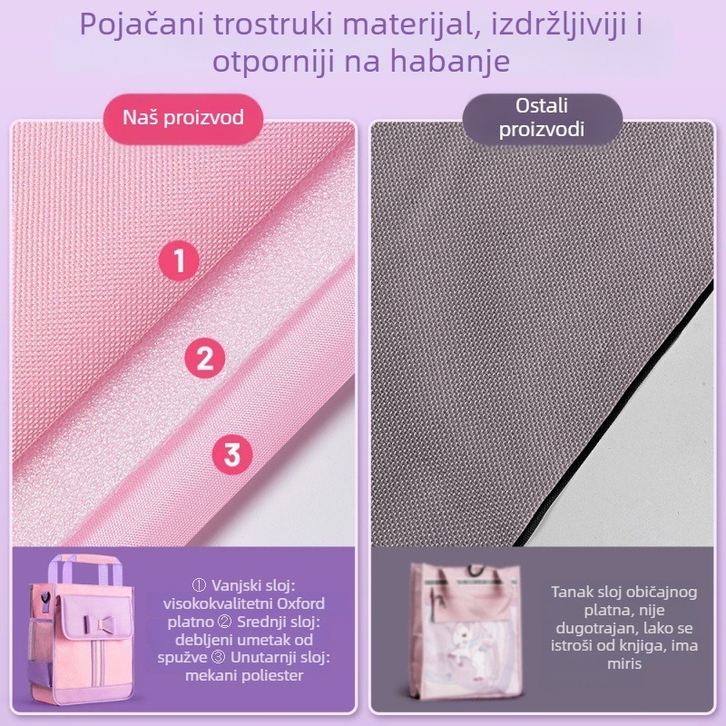 Torba za dopunske lekcije s više slojeva, veliki kapacitet, ramenim remenom, Oxford platno, mogućnost prilagođavanja i tiskanja logotipa