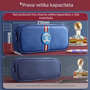 Kutija za olovke i školske potrepštine, od Oxford platna, velika kapaciteta, koledž stil, za osnovnu školu
