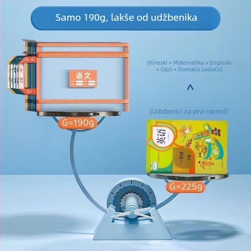 Lizhi Torba za dokumente za učenike, mrežasti najlonski materijal, zatvarač, karikatura dizajn