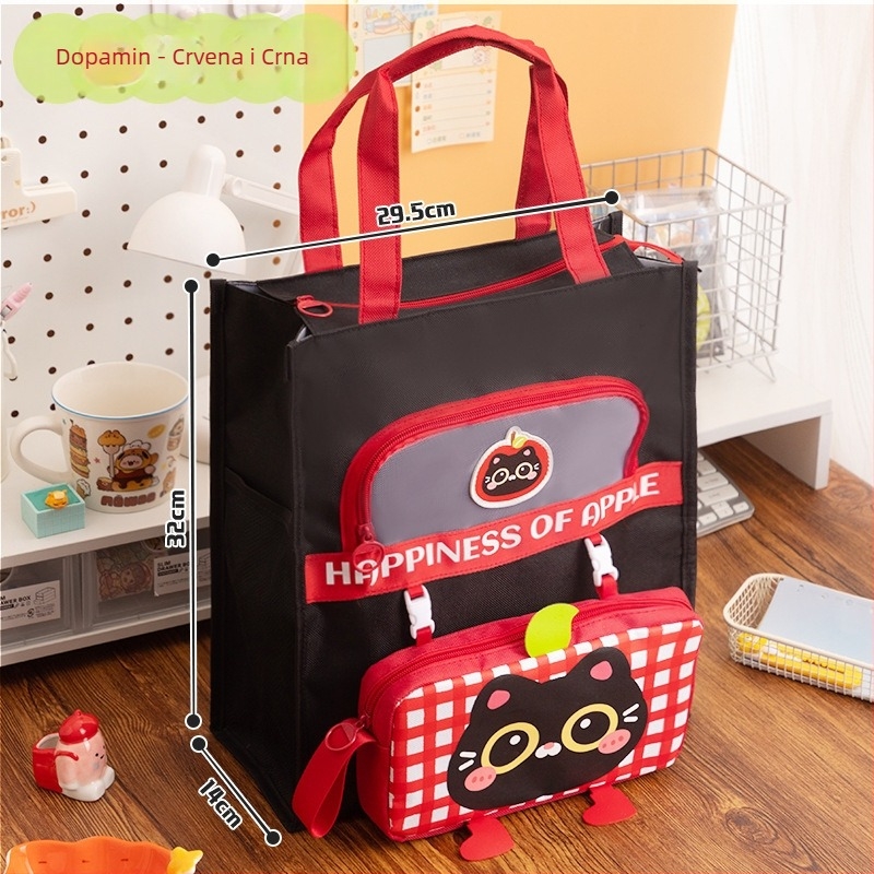 Studentska tote torba s cartoon dizajnom - Pinti, Oxford tkanina, zatvarač (Brand: Pinti; Materijal: Oxford tkanina; Oblik: Zatvarač, Karikatura)
