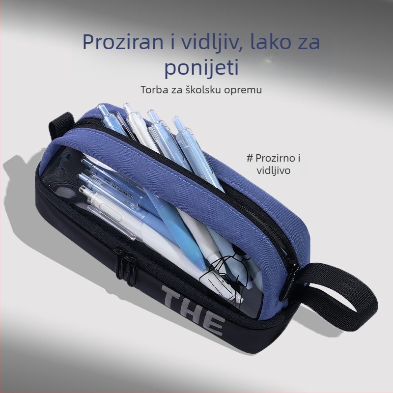 Prozirni pernica s dizajnom svemirske kapsule, univerzalna za učenike, materijal platno+PP, marka Bdm, stil korejski, pakiranje Opp vrećica
