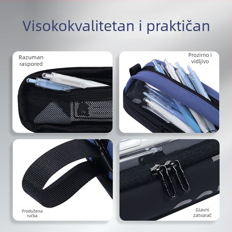 Prozirni pernica s dizajnom svemirske kapsule, univerzalna za učenike, materijal platno+PP, marka Bdm, stil korejski, pakiranje Opp vrećica