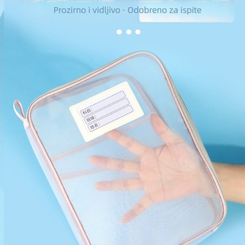 Kang Bai Predmetna torba s L-oblikom, velikim otvorom, mrežasti najlon, zatvarač