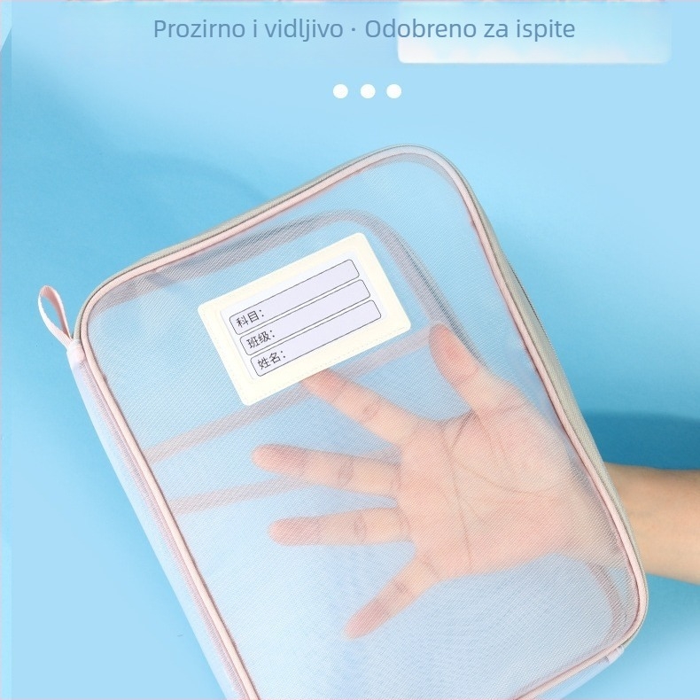 Kang Bai Predmetna torba s L-oblikom, velikim otvorom, mrežasti najlon, zatvarač