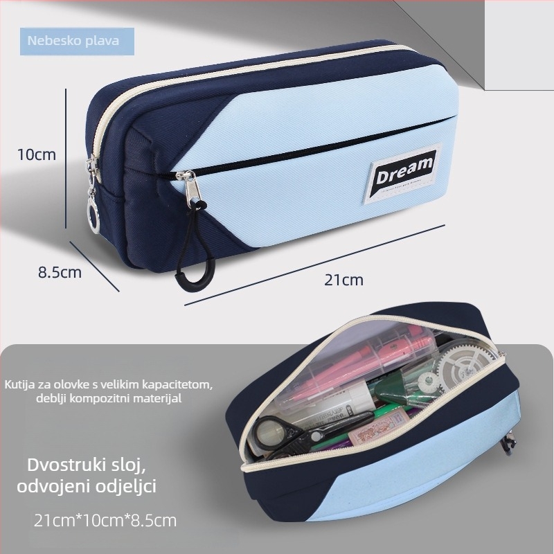 Pernica za olovke, velika kapaciteta, otporna na mrlje Oxford tkanina, korejski stil, unisex