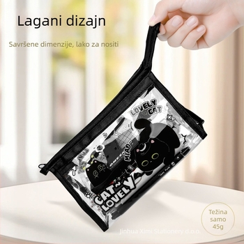 Pernica s mačjim karikaturnim dizajnom, prozirna PVC, Ximi, korejska verzija