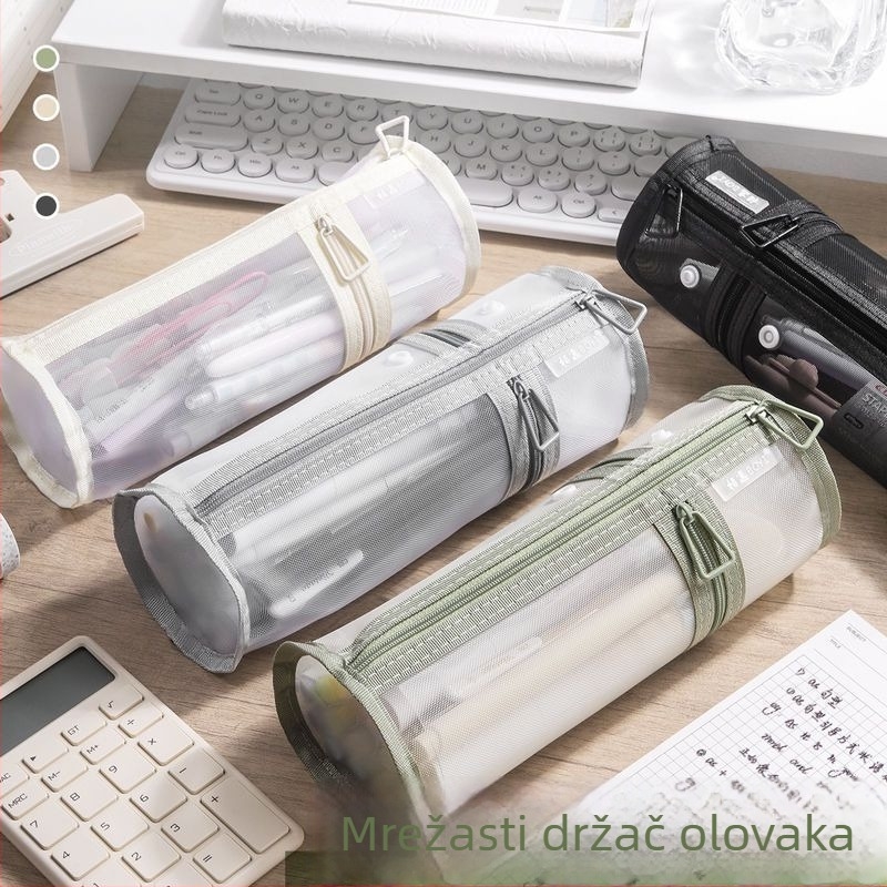 Mrežasti prozirni neseser za olovke za učenike, korejskog stila, izdanje 2025.