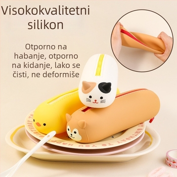 Silikonska pernica za djecu – unisex, japanski stil, sladak dizajn, kreativni školski pribor