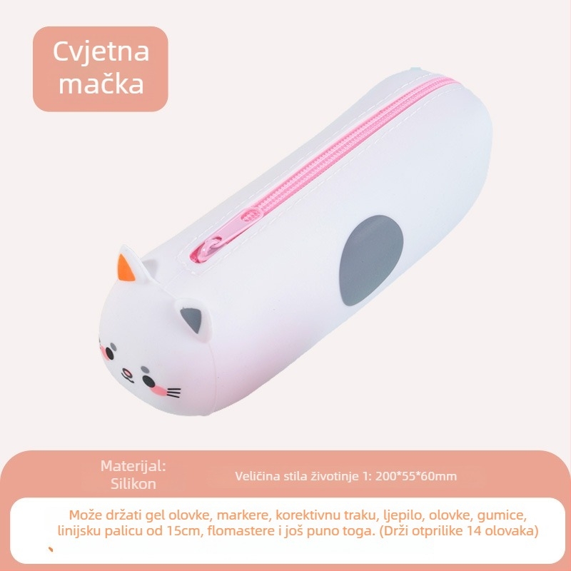 Silikonska pernica za djecu – unisex, japanski stil, sladak dizajn, kreativni školski pribor
