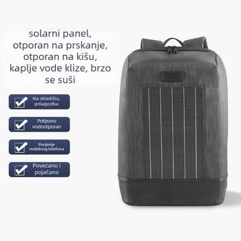 Ruksak sa solarnim punjenjem, USB vanjski interfejs, vodootporan i otporan na habanje, kapacitet 20–35 L, Oxford platno