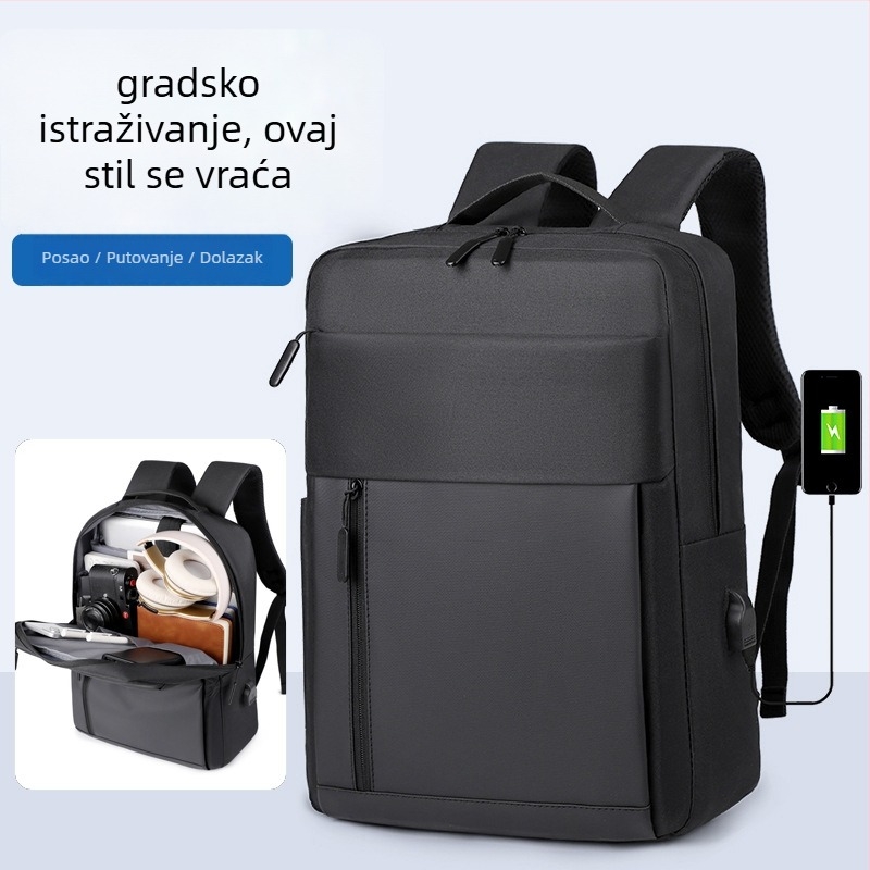 Unisex ruksak za poslovni laptop s Oxford tkaninom, kompatibilan s 15-inčnim prijenosnikom, remeni s zračnim jastučićem